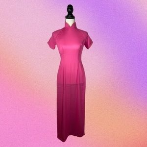 Vintage 90's Pink Qipao Style Dress